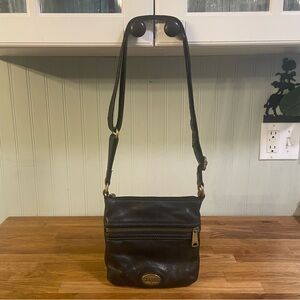 Vintage Fossil Leather Mini Explorer Crossbody Bag